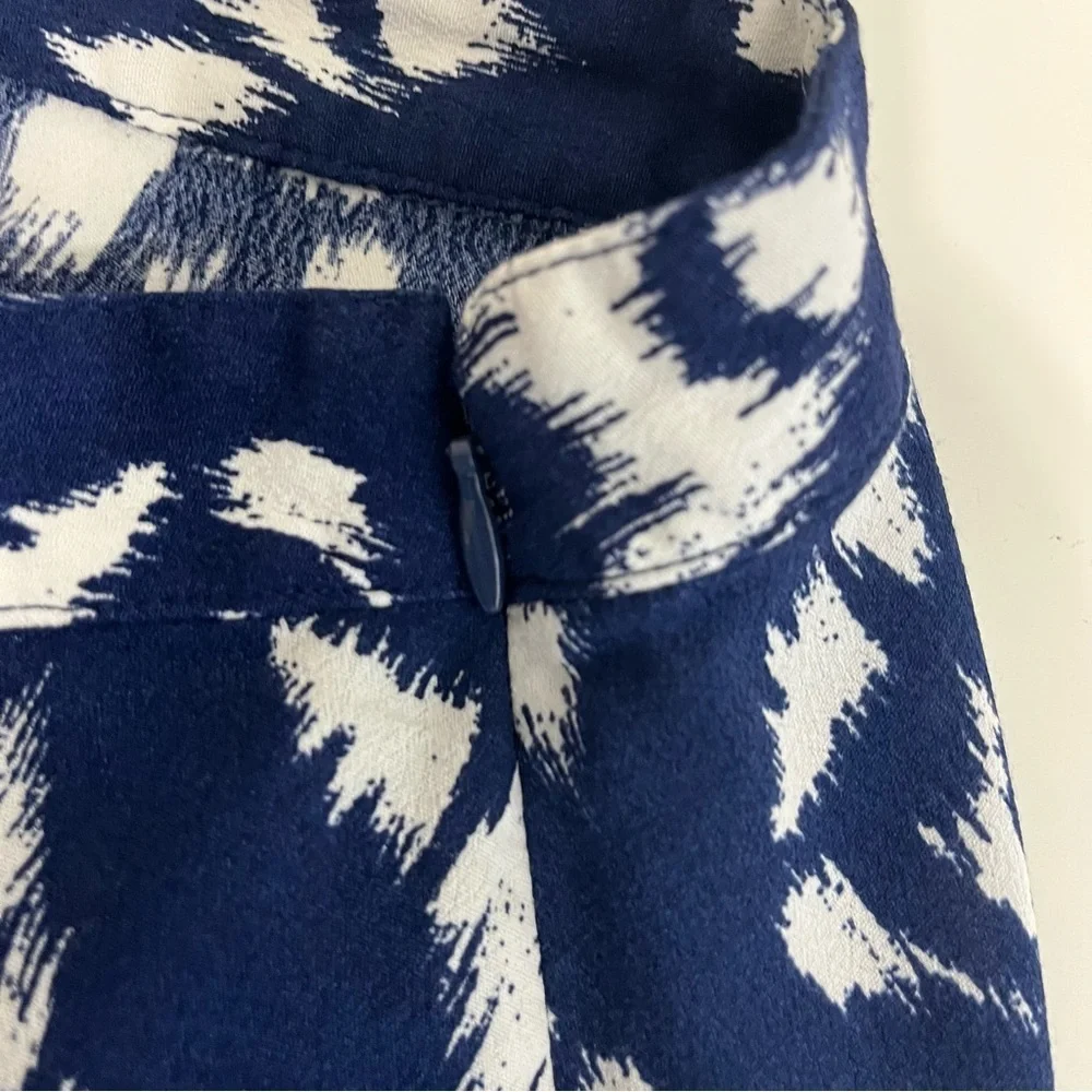 Talbots Blue Ikat Print Viscose A Line Skirt - Picture 11 of 15